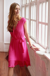 CROSSED CHIFFON DRESS